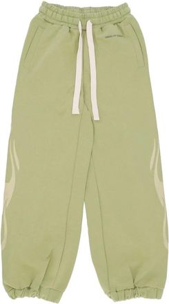 Vision Of Super Flames Lichtgewicht Trainingsbroek Groen/Wit - Dames - Sweatpants - Groen - L - Katoen - Broeken