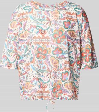 Christian Berg T-Shirt im Allover-Look mit 3/4-Arm in Schilf, Gr&ouml;&szlig;e XXL