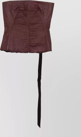 Rick Owens denim stretch top bustier ruched strap