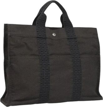 Herm&egrave;s Pre-owned Tote Bags, female, Gray, Size: ONE SIZE Pre-owned Vintage Canvas Tote Bag