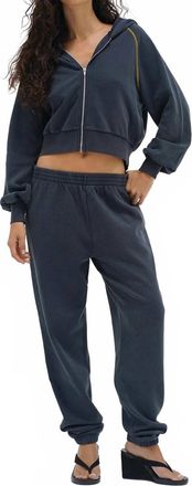 LnA Aspyn Jogger Pants In Stone Wash Navy