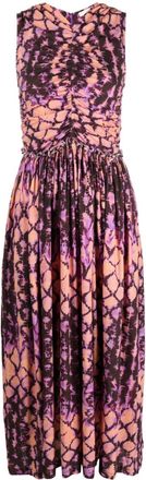 Ulla Johnson Sascha ruched midi dress - women - Cotton/Viscose - 8 - Purple