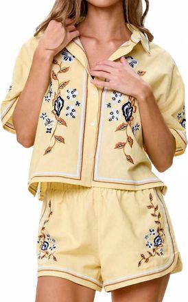 Cleobella Wes Embroidered Pul-On Shorts In Impala