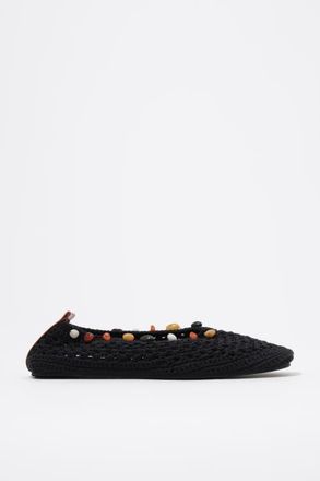 Bimba & Lola Crochet Ballerina With Stones in Black at Nordstrom, Size 38