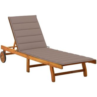 vidaXL Tumbona De Jard&iacute;n Con Coj&iacute;n Madera Maciza De Acacia Vidaxl