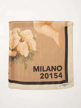 Fiorucci Floral and Logo Print Silk-Blend Square Scarf