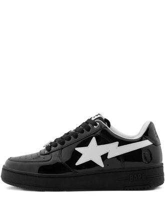 A Bathing Ape logo-patch lace-up sneakers - men - Calf Leather/Fabric/Rubber - 7 - Black