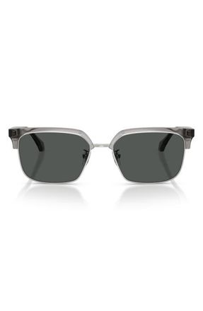 Versace 56mm Square Sunglasses in Transparent Grey/Dark Grey at Nordstrom