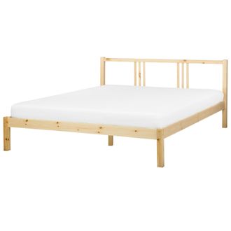 Beliani Beliani - Cama Con Somier Moderna De Madera De Pino Clara 160 X 200 Cm Vannes