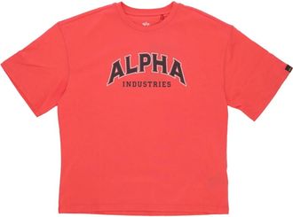 Alpha Industries College Tee - Heren - T-shirts - Rood - XL - Katoen - Tops