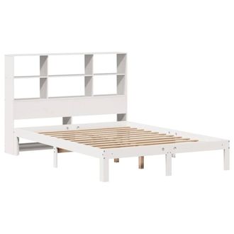 Berkfield Home Decorative Bookcase Bed without Mattress White 160x200cm Solid Wo | Size: 160x200 cm
