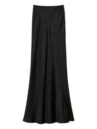 Twin-Set floral-jacquard maxi skirt - women - Viscose - 42 - Black