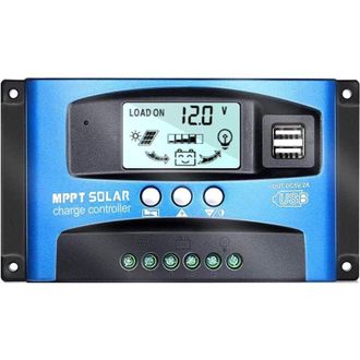 OEM Controlador De Carga De Panel Solar Mppt De 40 A, Monitoreo De Enfoque Autom&aacute;tico, 12 V, 24 V, Con Puerto Usb Dual, Pantalla Lcd Wanderer