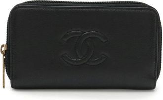 Chanel Pre-owned Wallets, female, Black, Size: ONE SIZE Pre-owned Leather Wallet