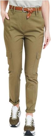 Max Mara Alfio Broek Met Twee Zakken - Dames - Slim Fit Broeken - Groen - S - Broeken