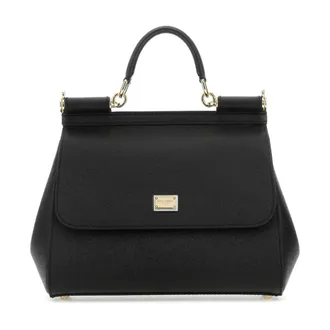 Dolce & Gabbana Handbags, female, Black, Size: ONE SIZE Large Sicily Handbag