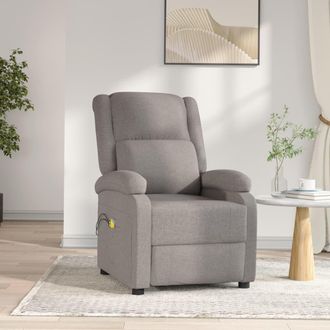 vidaXL Sill&oacute;n De Masaje El&eacute;ctrico Tela Gris Taup&eacute; Vidaxl