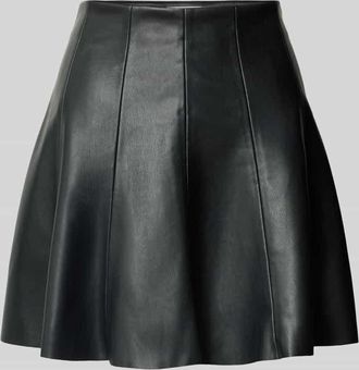 Rich & Royal Minirock in Leder-Optik mit Reißverschluss in Black, Größe 36