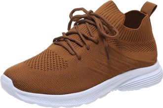 Generic Womens Arch Support Running Trainers Women Wide Fit Gym Sneakers Ladies Fashion Solid Color Breathable Mesh Flat Bottomed Ccasual Sports Shoes Plantar