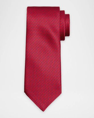 Stefano Ricci Men & apos;s Floral Grid Silk Tie
