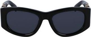 Ferragamo 53mm Oval Sunglasses in Black at Nordstrom Rack
