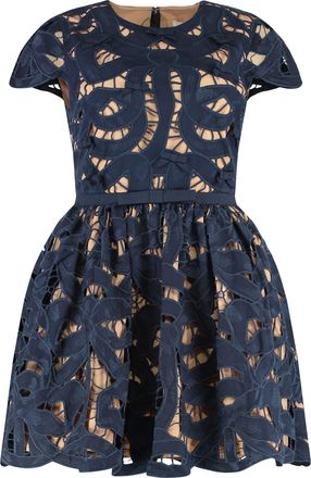 Self Portrait Embroidered Mini Dress