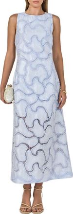 endless rose Beaded Embellishment Sleeveless Dress in Powder Blue at Nordstrom, Size Small