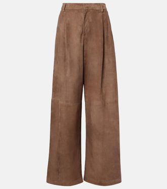 Max Mara Brando high-rise suede wide-leg pants