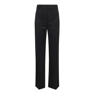 Victoria Beckham Wide Trousers, female, Black, Size: 2XS Alina Trouser