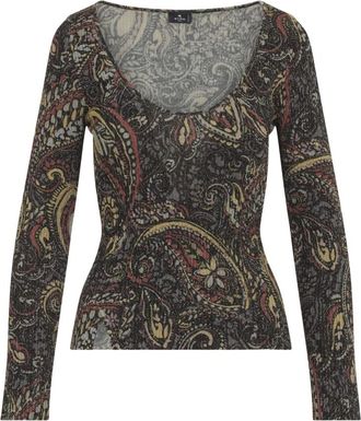 Etro Truien & Vesten, Dames, Groen, 2Xs, Trui met boothals