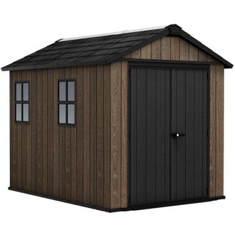 Keter Casetta Box da Giardino Keter Apex 759/975 in Resina Effetto Legno Noce
