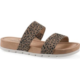 White Mountain Tahlie Slide Sandal in Tan/cheetah/fabric at Nordstrom Rack, Size 6.5