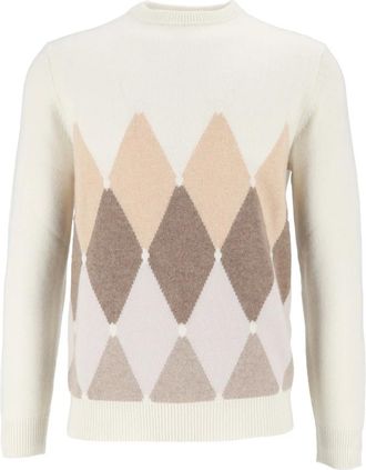 Ballantyne Truien & Vesten, Heren, Wit, XL, Kasjmier, Girocollo