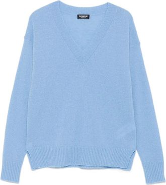 Dondup Maglione in lana con scollo a V - Blu