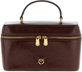 Pinko Brown Logo Mini Crossbody Bag