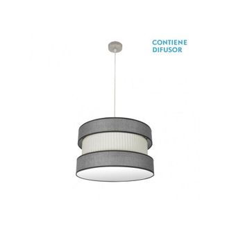 Fabrilamp Colgante Niquel/gris-beis Modelo Home 2luces Regulable Fabrilamp