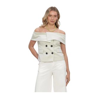 Copenhagen Muse Cmivanna Waistcoat - Dames - Blouses & Shirts - Groen - Maat: S Leer