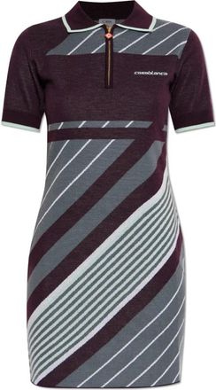 Casablanca Wollen jurk met logo - Dames - Kleedjes - Rood - M - Wol - Kleedjes