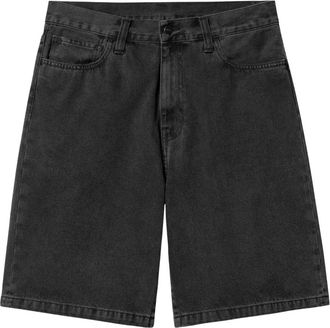 Carhartt Work in Progress Wijde Pijp Zwart Stone Washed Jeans - Heren - Denim shorts - Zwart - W28 - Katoen - Korte Broeken