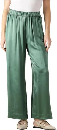 Greek Archaic Kori Broeken, Dames, Groen, S, Linnen, Groene Linnen Casual Broek