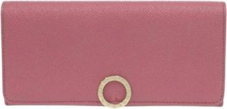 Bulgari Pre-owned Wallets, female, Pink, Size: ONE SIZE Pre-owned Leather Wallet