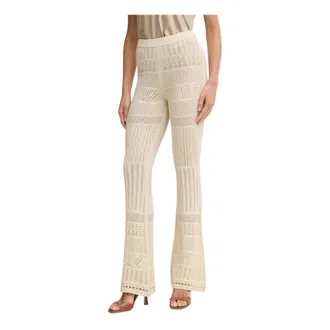 Patrizia Pepe Broeken, Dames, Beige, S, Katoen, Katoenen Haaktrui Broek