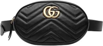 Gucci Pre-owned Quilted Leather Belt Bag - Dames - Vintage Heuptassen - Zwart - ONE Size - Leer - Vintage