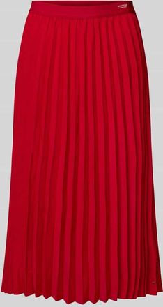 Tommy Hilfiger Ausgestellter Midi-Rock mit Plissees in Rot, Gr&ouml;&szlig;e 40