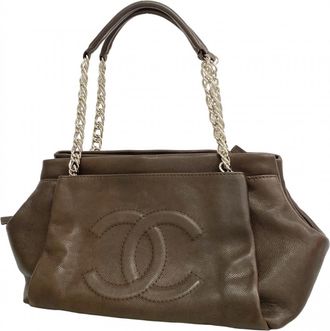 Chanel Brown Grained Calfskin Tote Bag (Pre-Owned)