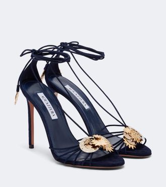 Aquazzura Night Stars embellished suede sandals