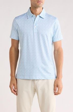 Brooks Brothers Performance Print Polo in White Multi at Nordstrom Rack, Size Xx-Large