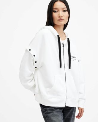 AllSaints Cotton Omnium Amphia Logo Hoodie, Size: XS