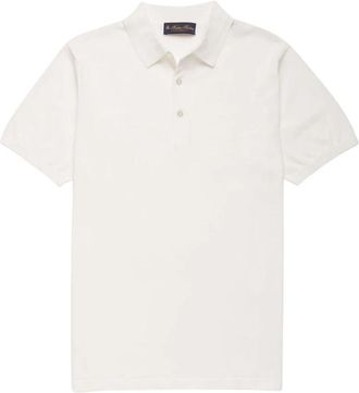Brooks Brothers Mak&ograve; Katoenen Poloshirt - Heren - Polos - Wit - M - Katoen - Tops