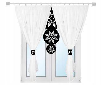 OEM Cortina Moderna Para Terraza, Balc&oacute;n O Sala De Estar, Con Dise&ntilde;o De Mandala Calado, Color Negro, 300 X 250